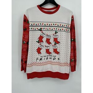 FRIENDS Festive Red and White Sweater